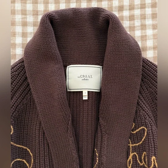 EUC The Great. Brown Horse Lasso Cardigan Size 0 (XS) - Picture 4 of 9